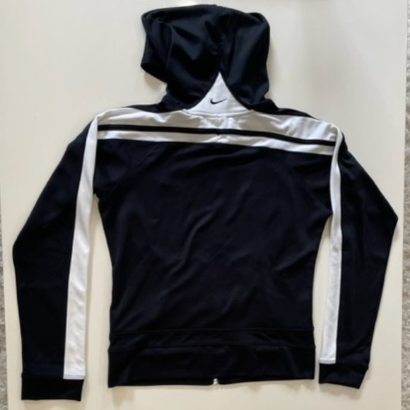 NIKE Women's Black & White Hooded Activewear Jacket ~ Size small - Picture 5 of 14